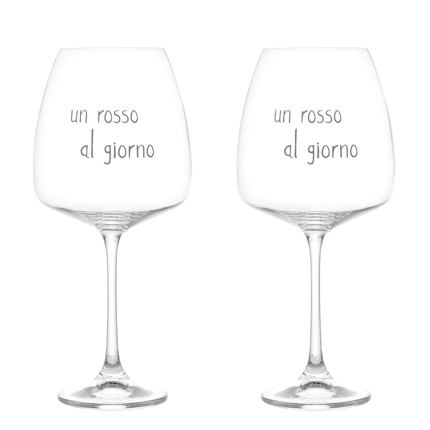 Set 2 Calici Vino "Un rosso al giorno"