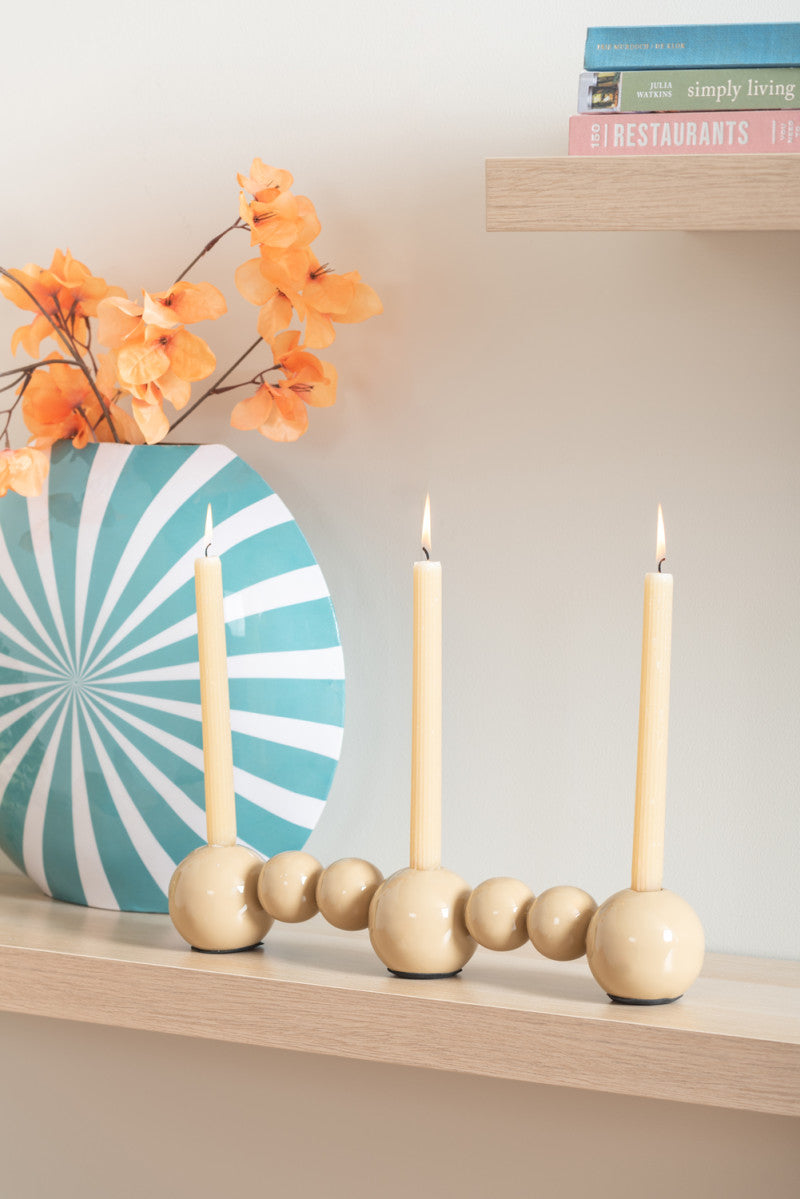 Portacendele Bubbles - Beige