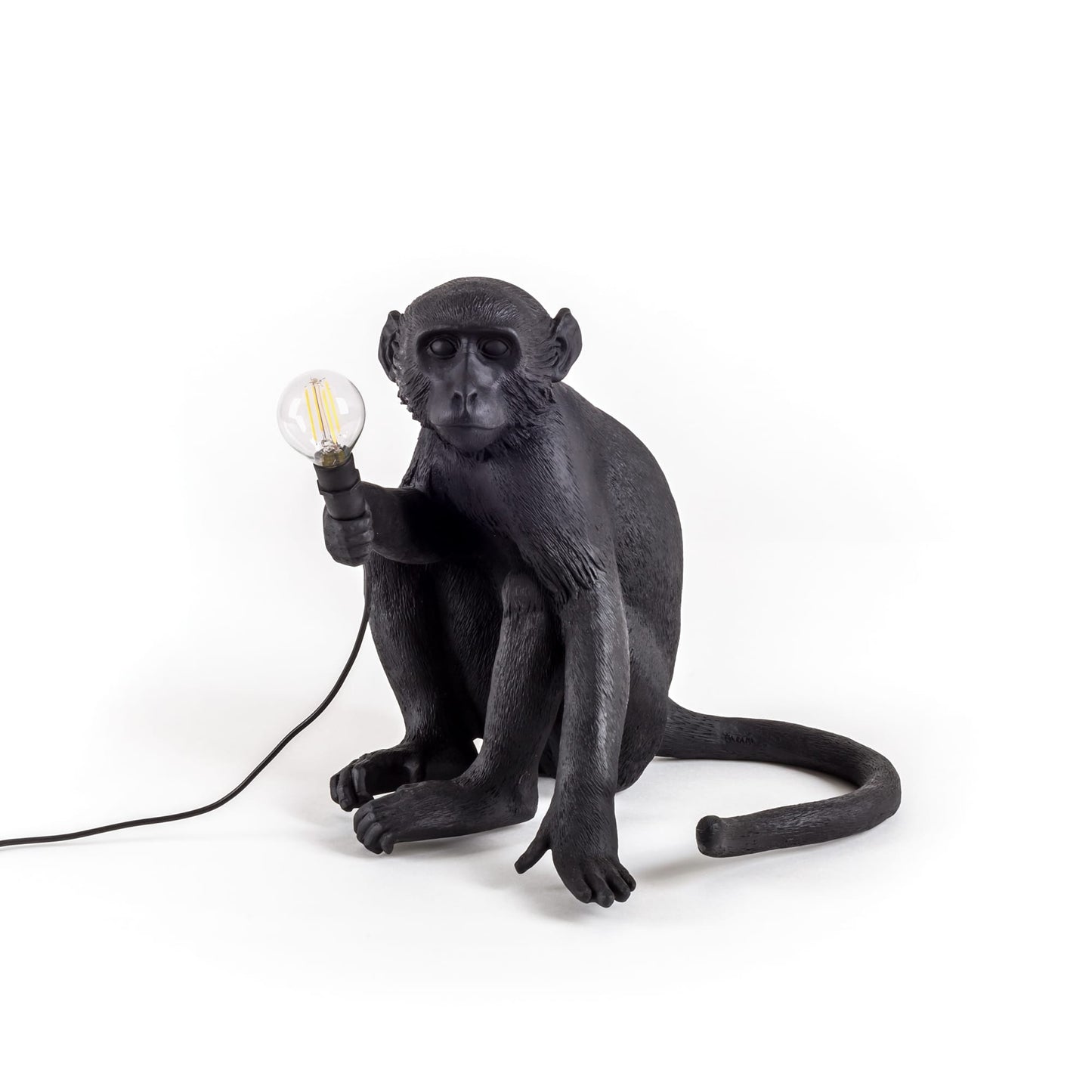 Monkey Lamp Sitting Black