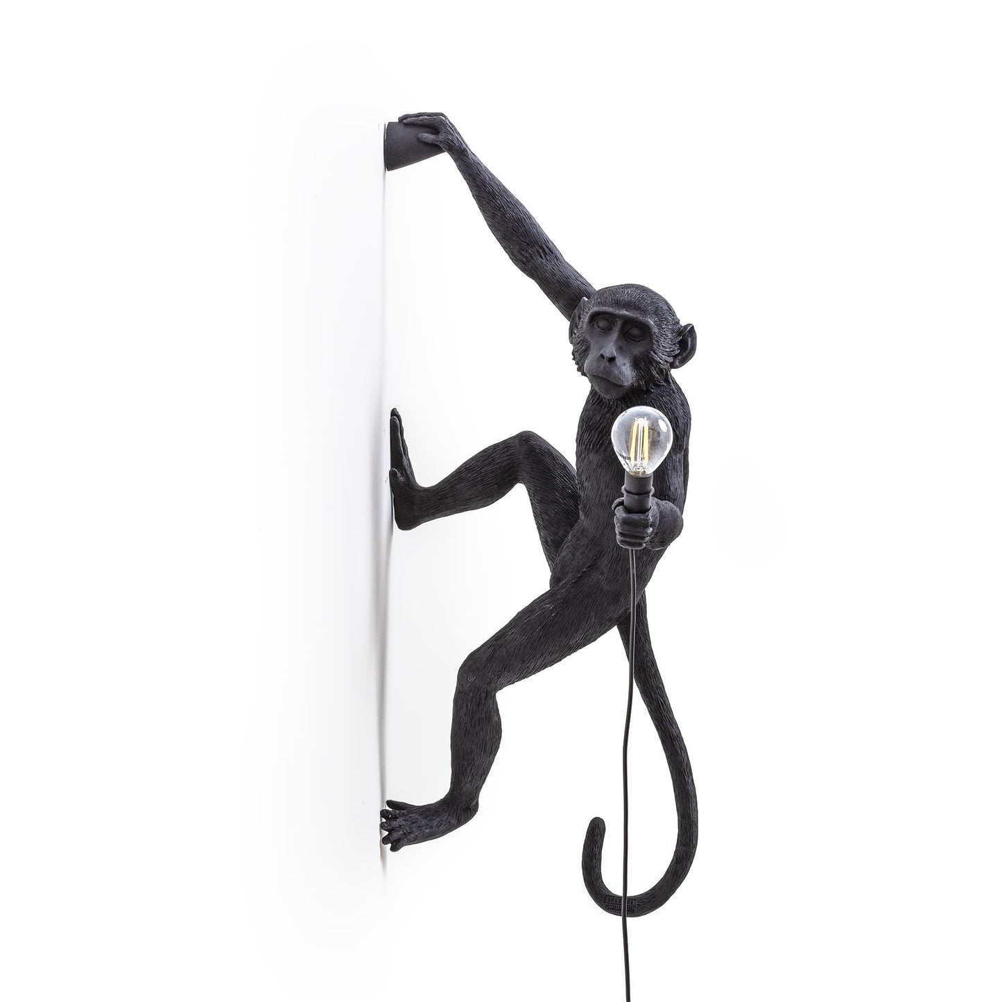 Monkey Lamp Hanging Right Black