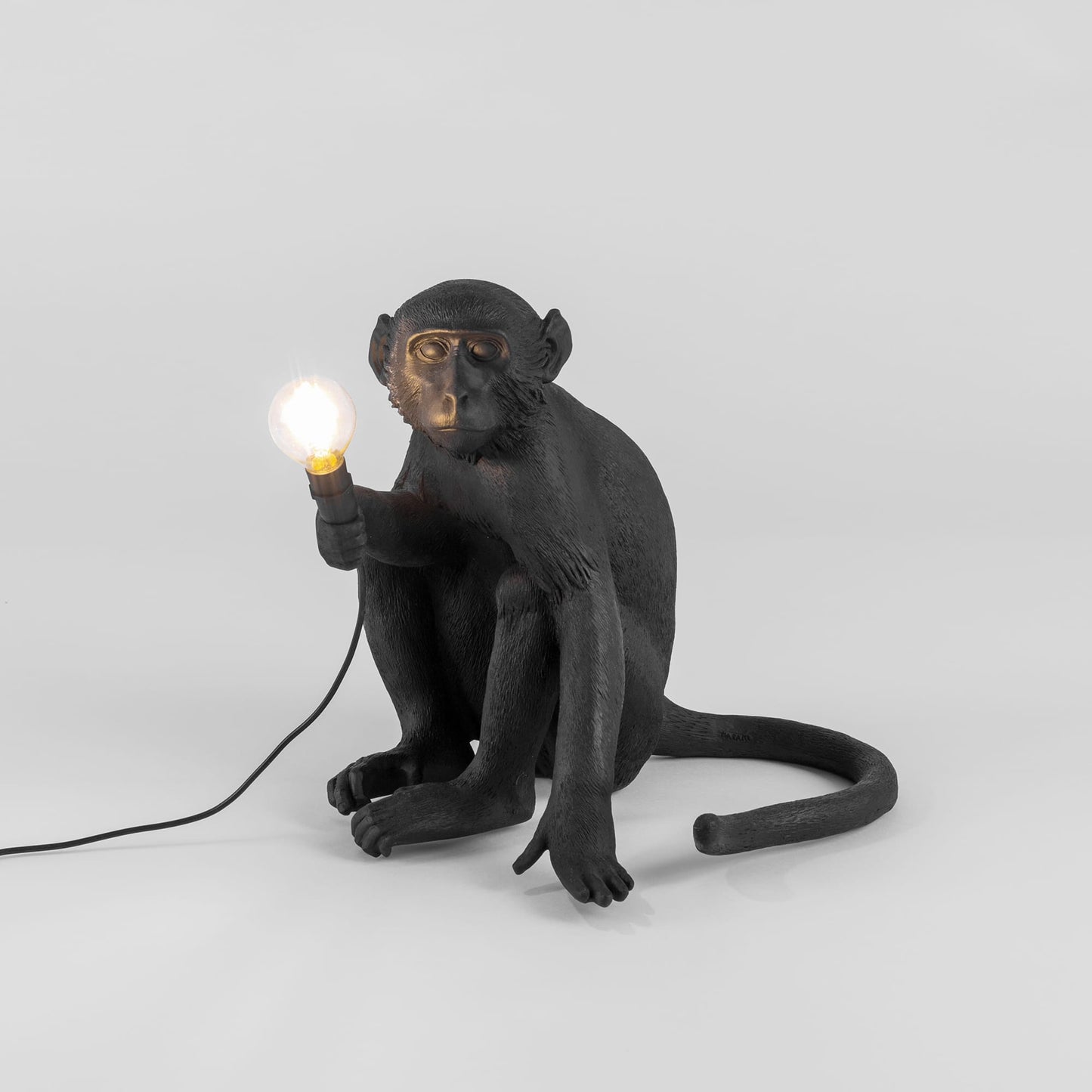 Monkey Lamp Sitting Black