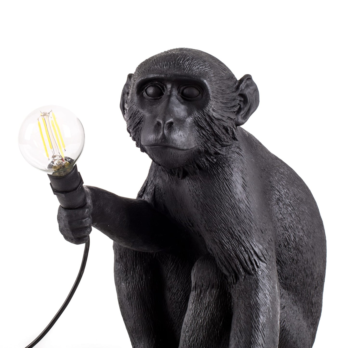 Monkey Lamp Sitting Black
