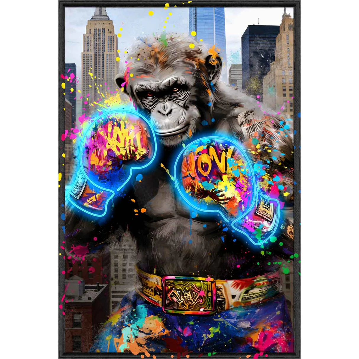 Quadro con LED - Gorilla Boxer