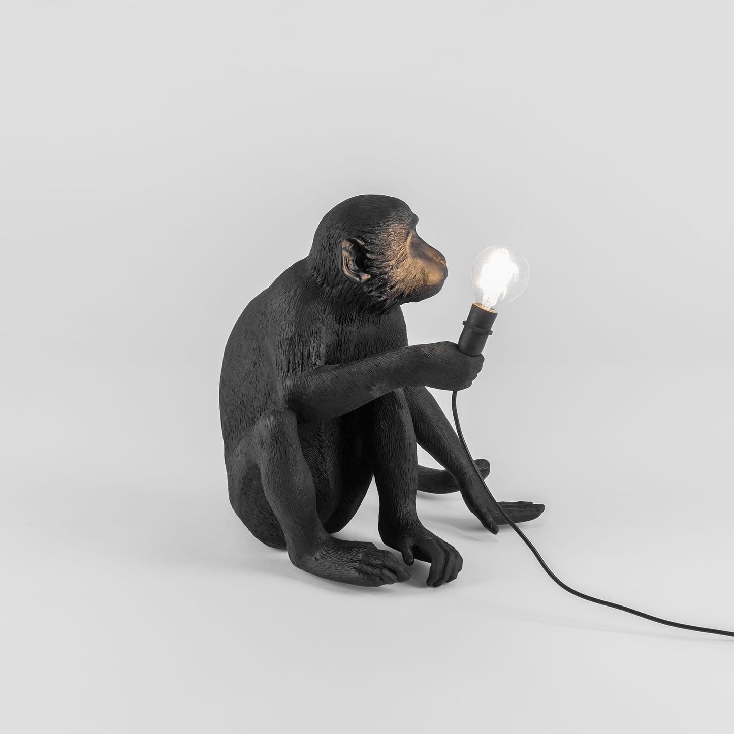 Monkey Lamp Sitting Black