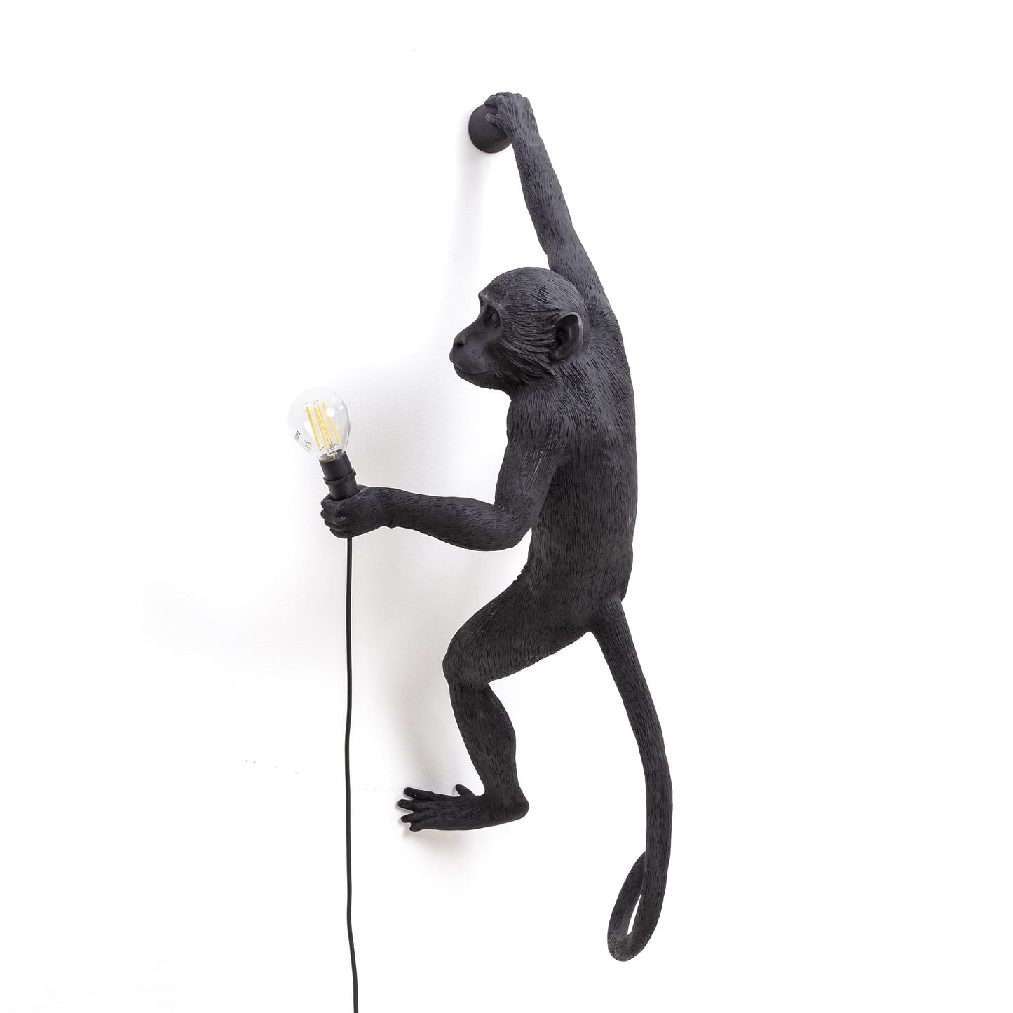 Monkey Lamp Hanging Right Black