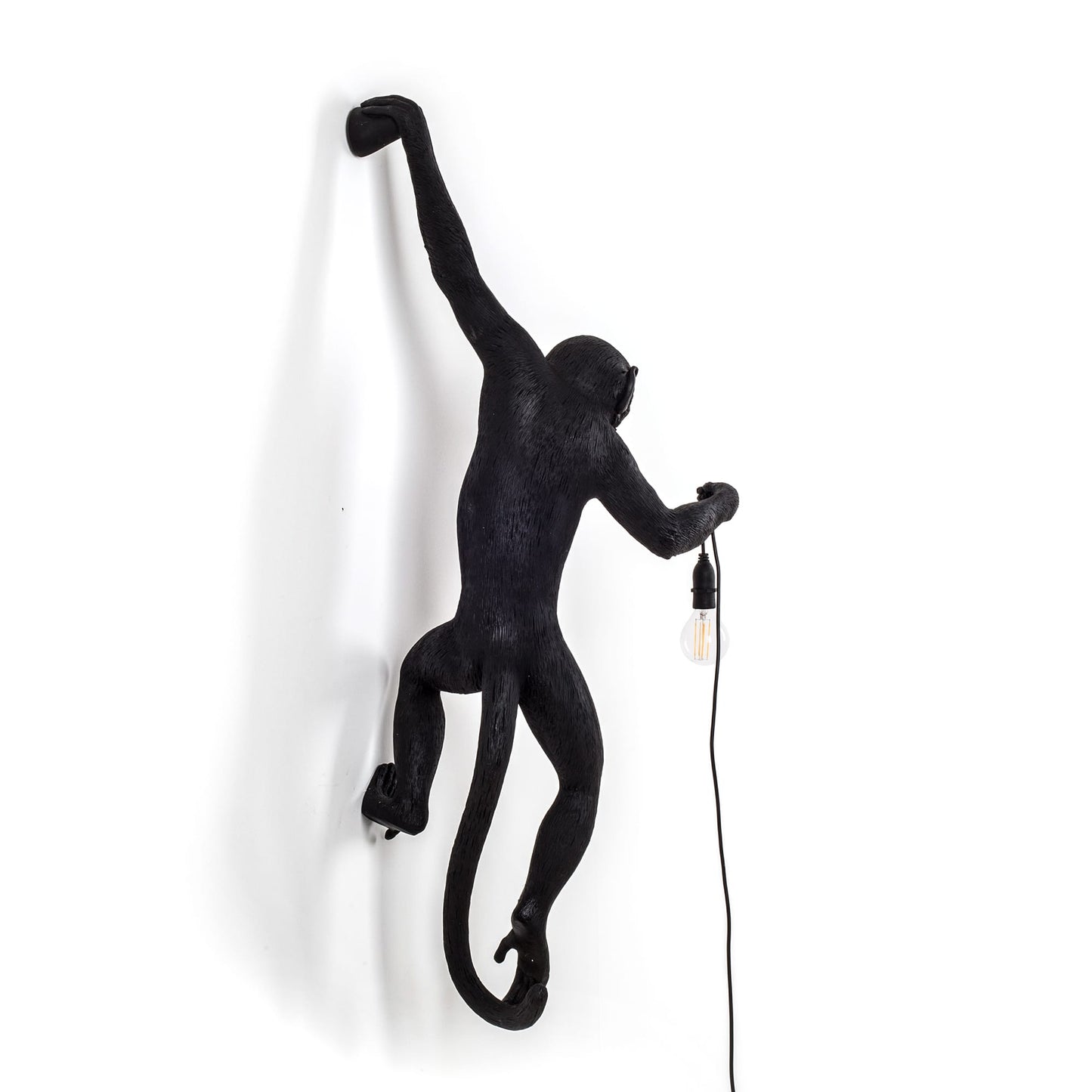 Monkey Lamp Hanging Left Black