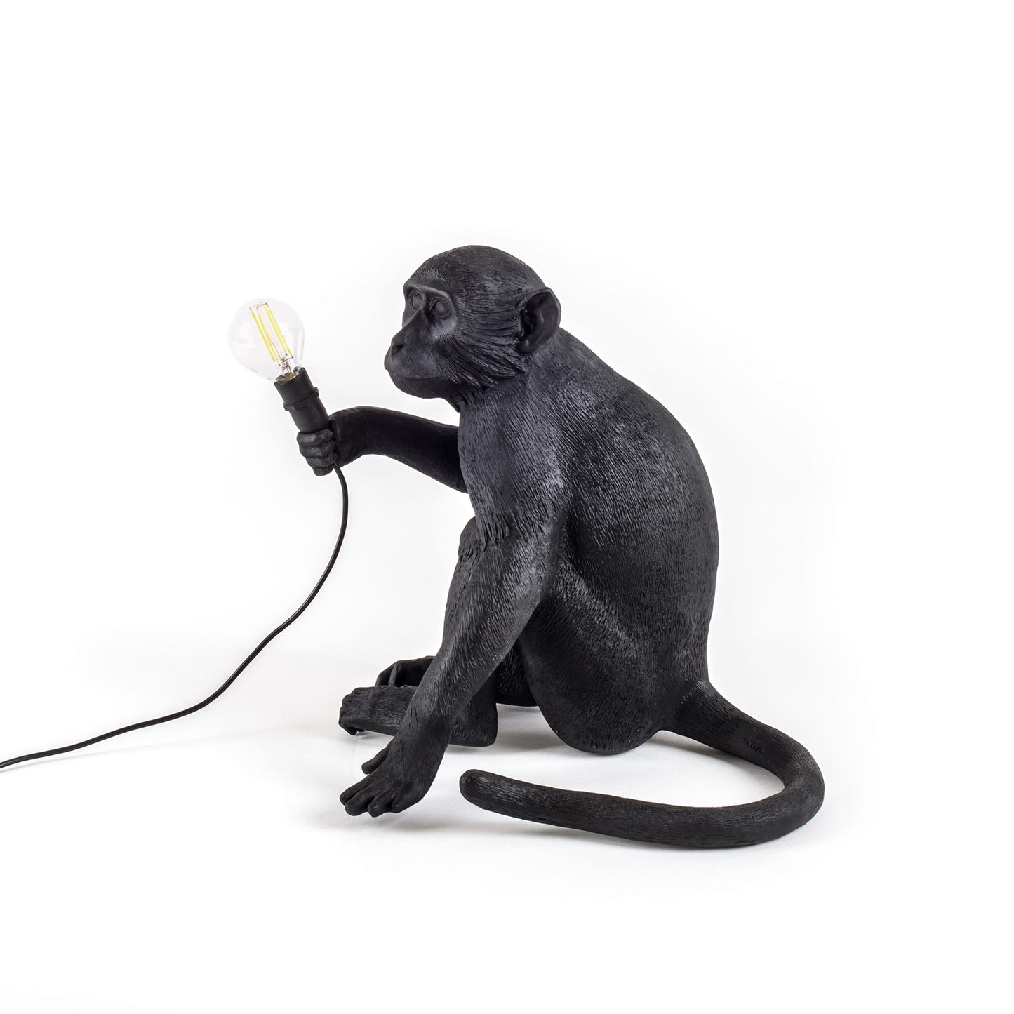 Monkey Lamp Sitting Black