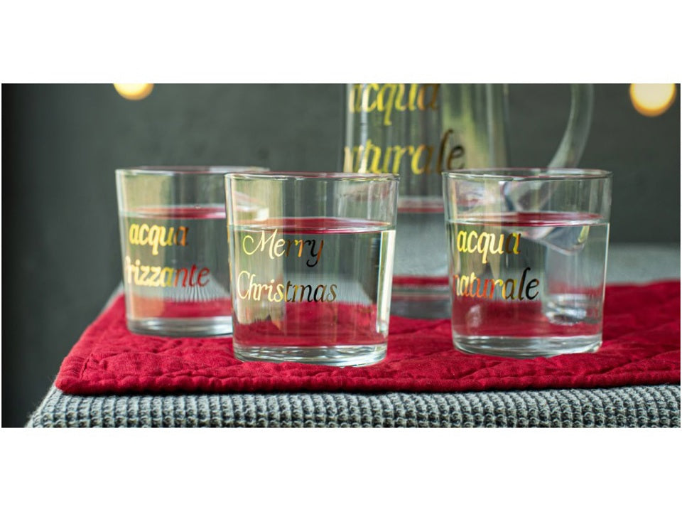 Bicchiere in vetro con decoro Oro - Varie Scritte