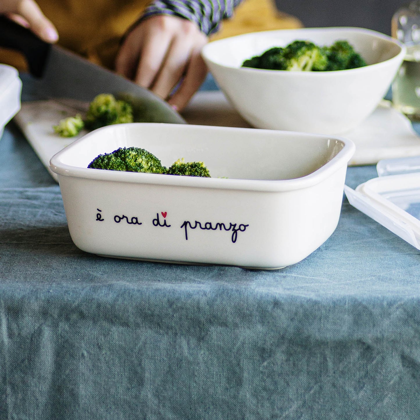 Contenitore con tappo "È ora di Pranzo" - Varie dimensioni