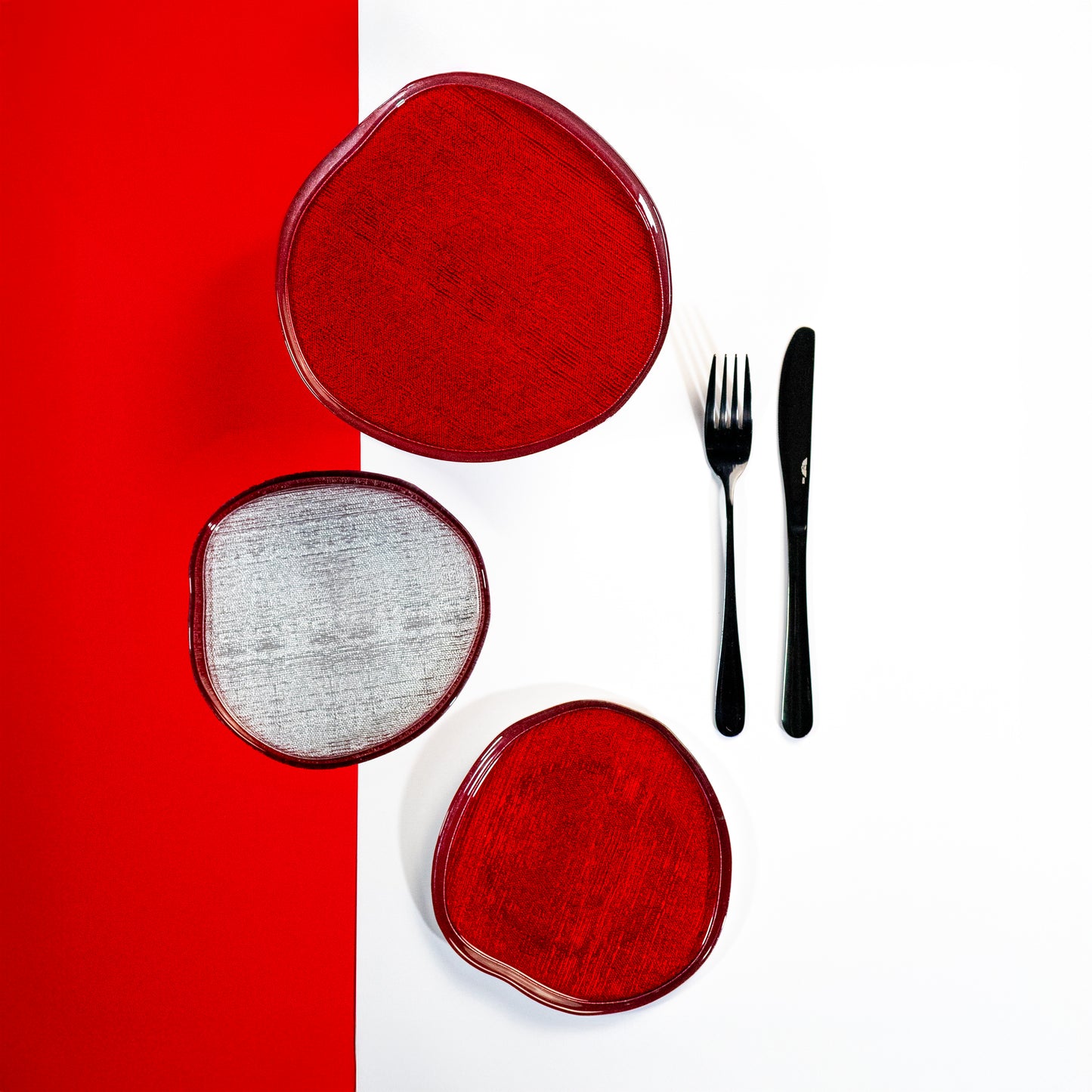 Alzatina in vetro media Balat Line - Rosso