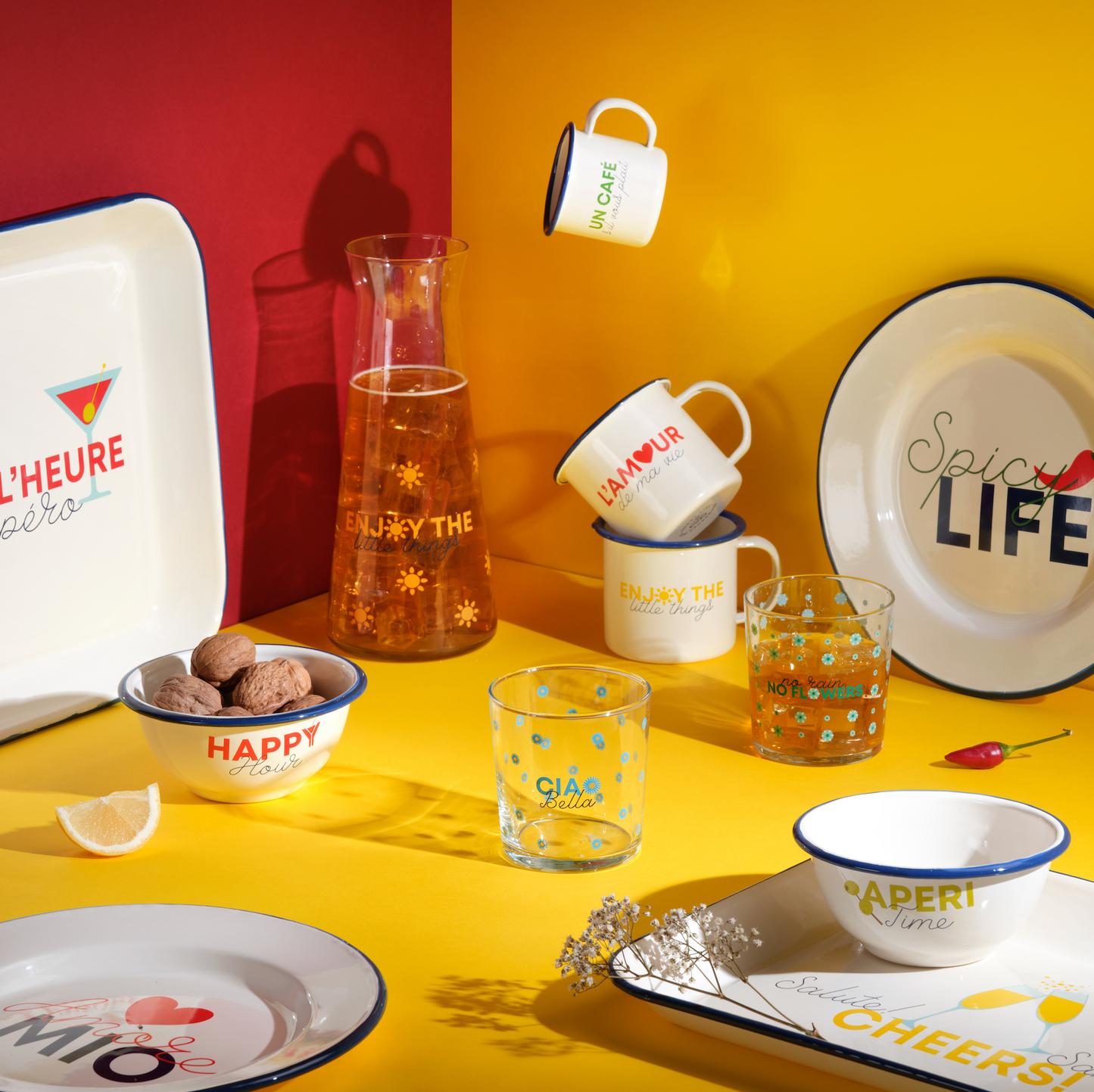 Set 2 tazzine in Latta - Varie Scritte