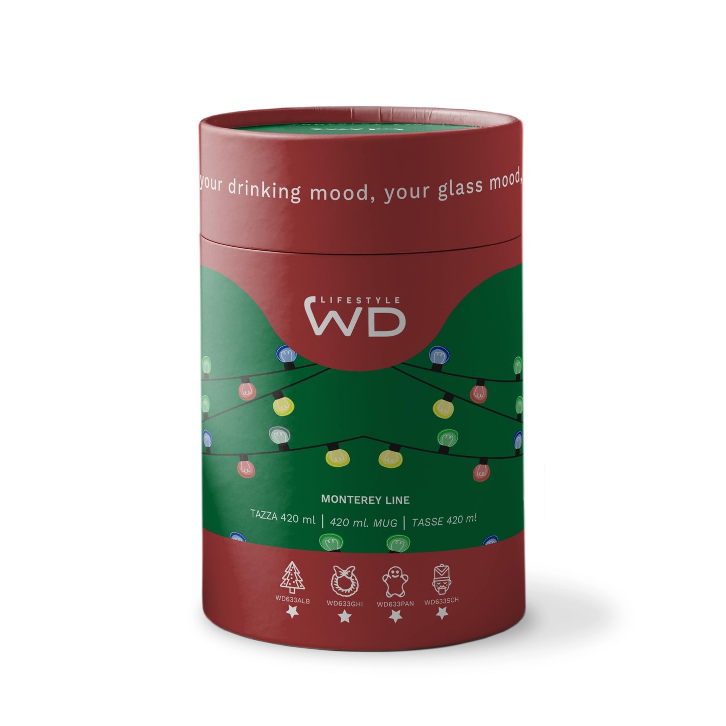 Mug in vetro con soggetto Natalizio