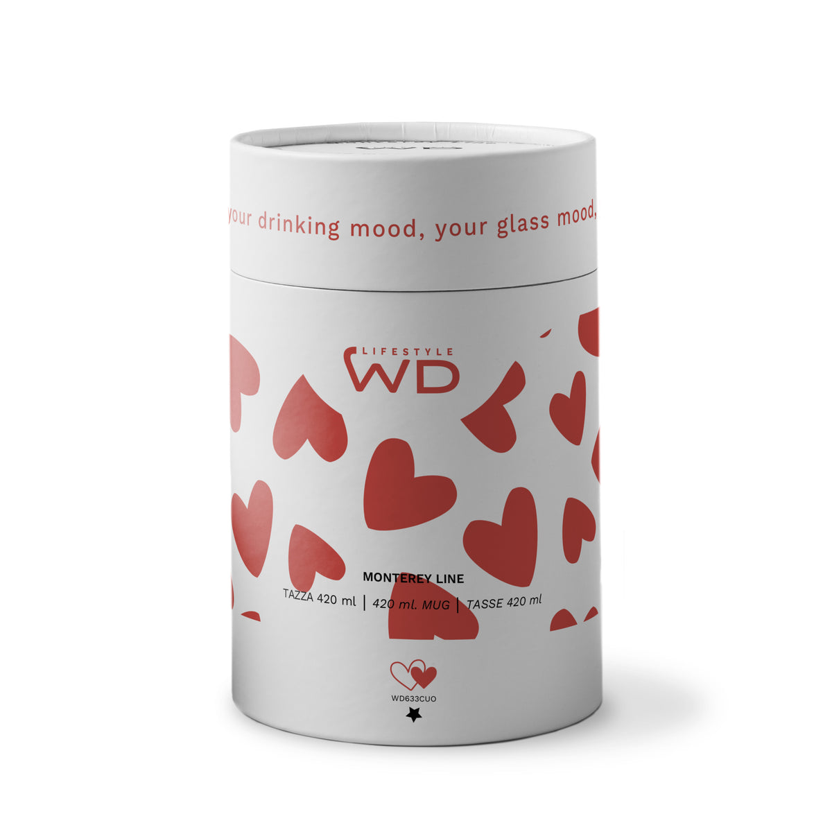 Mug in vetro con soggetto