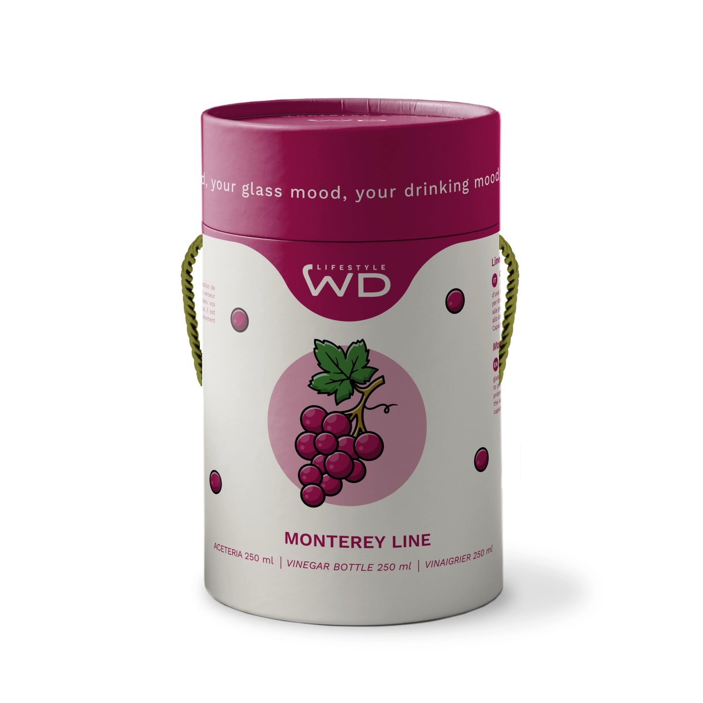 Acetiera in vetro con soggetto - Uva