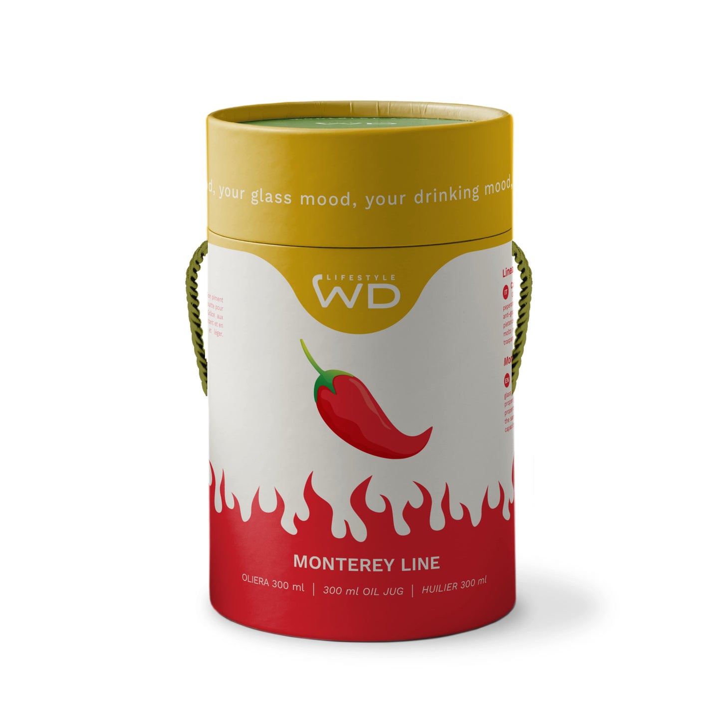 Oliera in vetro con soggetto - Peperoncini