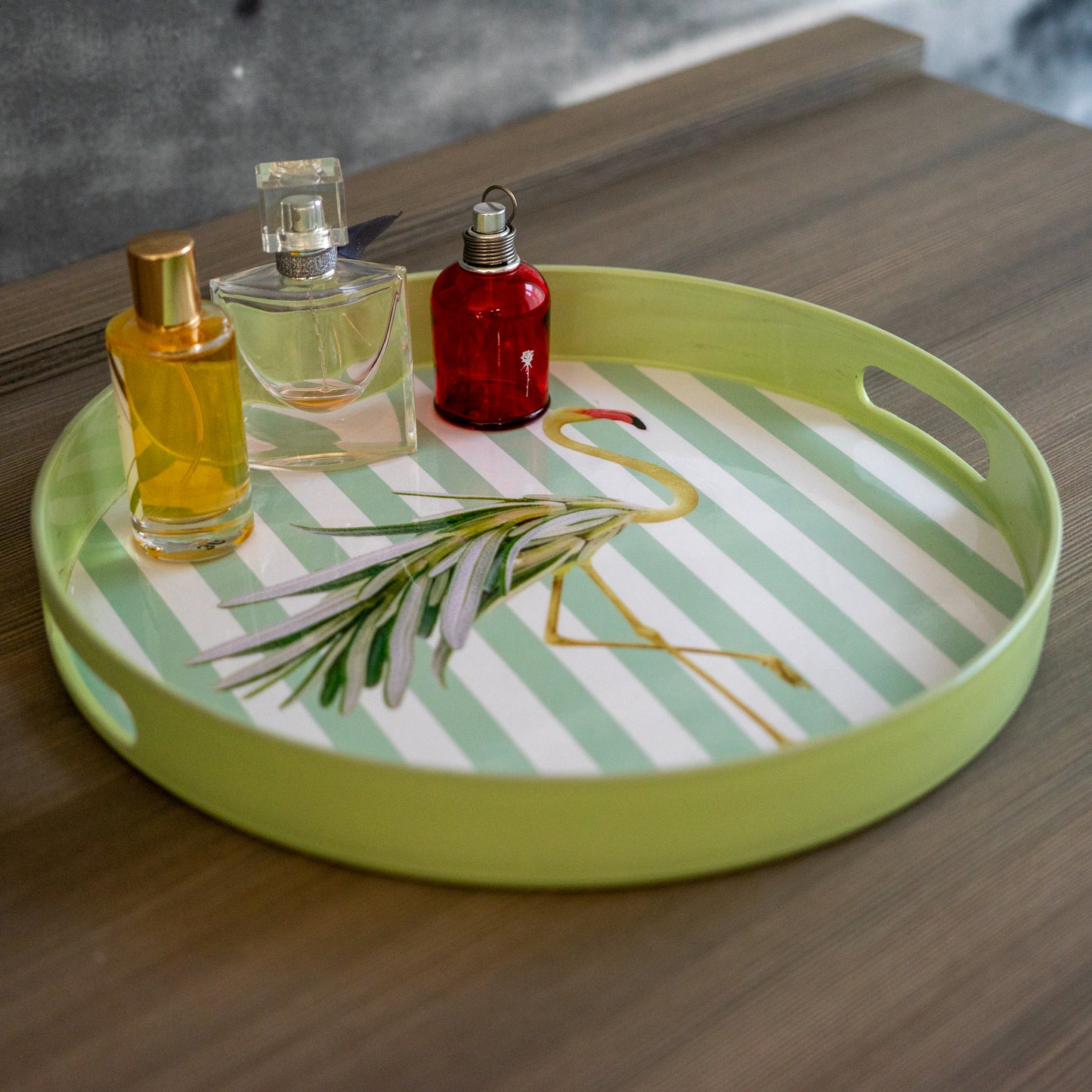 Vassoio tondo con fondo colorato