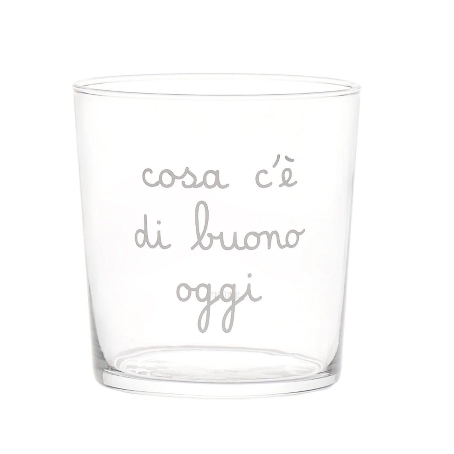 Bicchiere in vetro con decoro - Varie Scritte