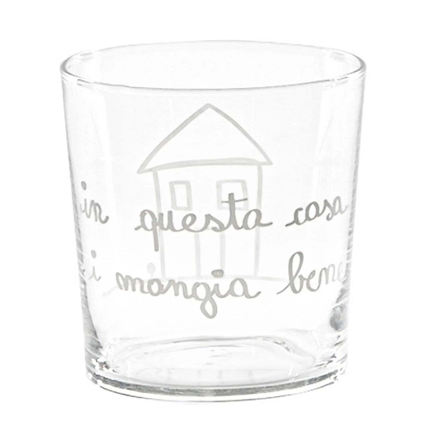Bicchiere in vetro con decoro - Varie Scritte