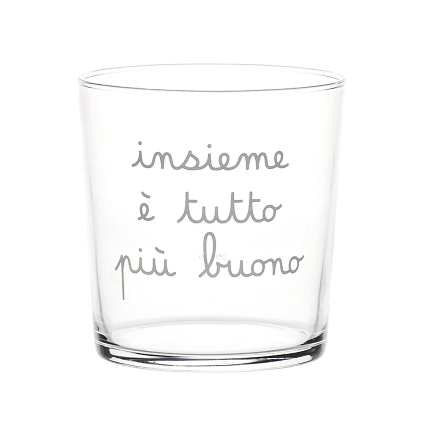 Bicchiere in vetro con decoro - Varie Scritte