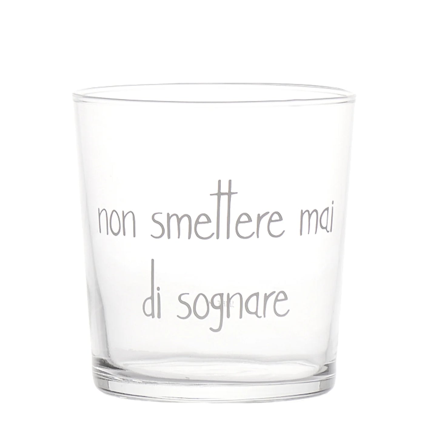 Bicchiere in vetro con decoro - Varie Scritte