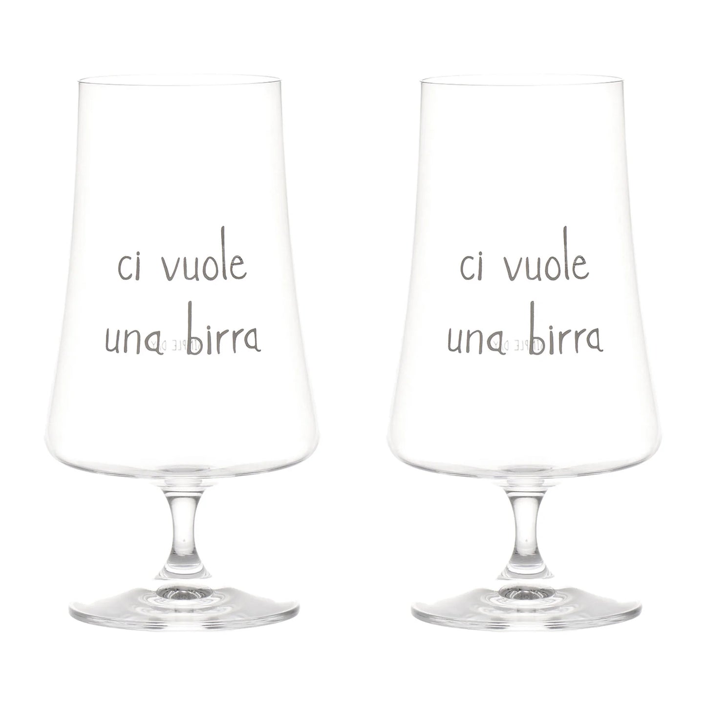 Set 2 Calici Birra "Ci vuole una Birra"