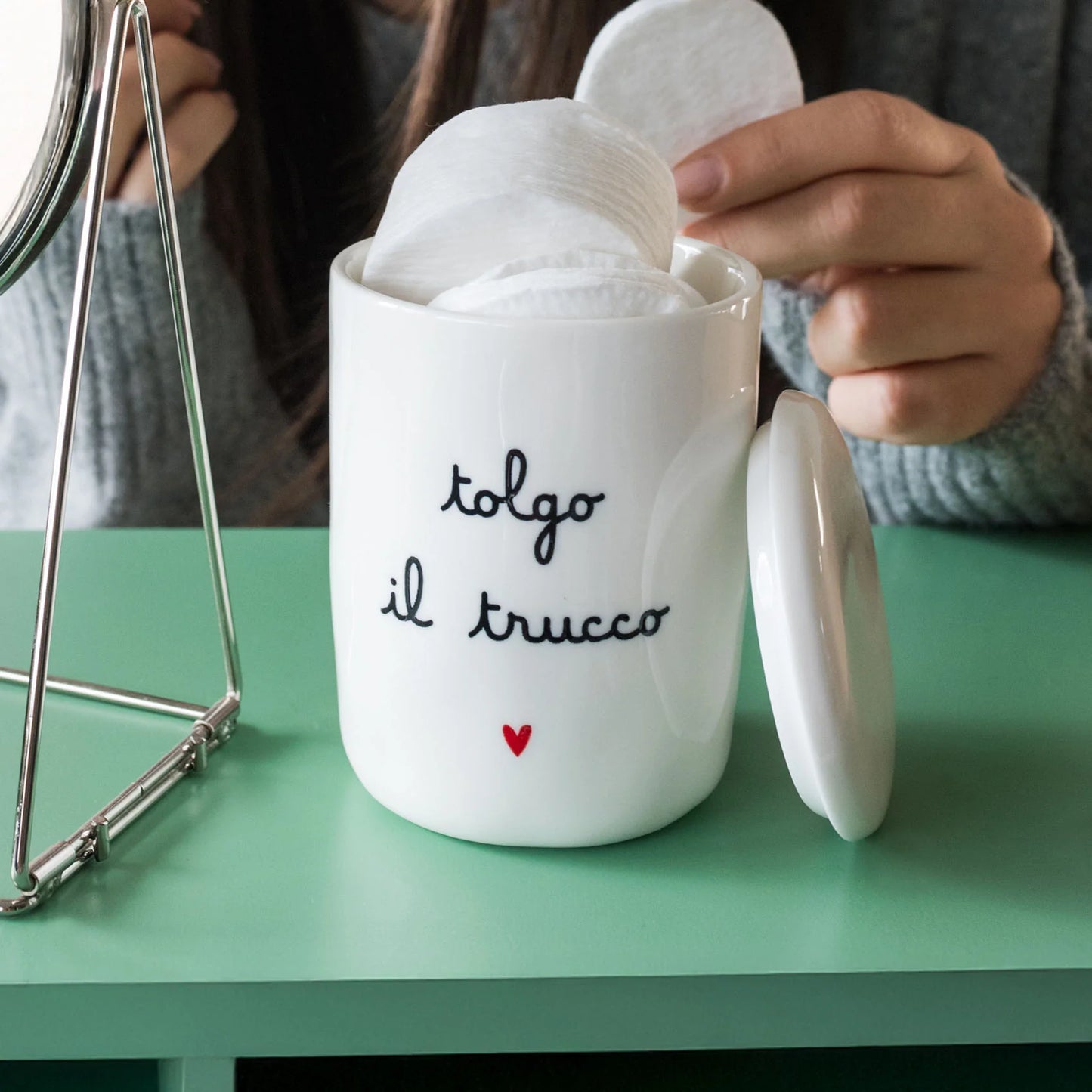 Portacotone con coperchio - Varie Scritte