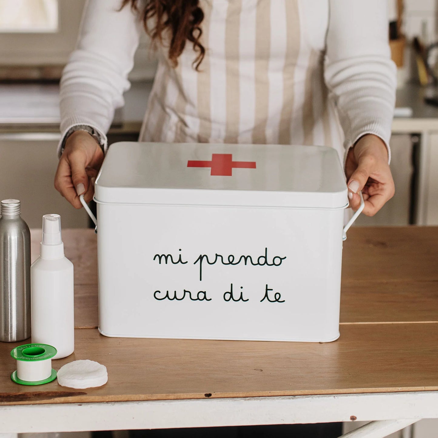 Scatola Acciaio "Mi prendo cura di Te" - Varie Misure
