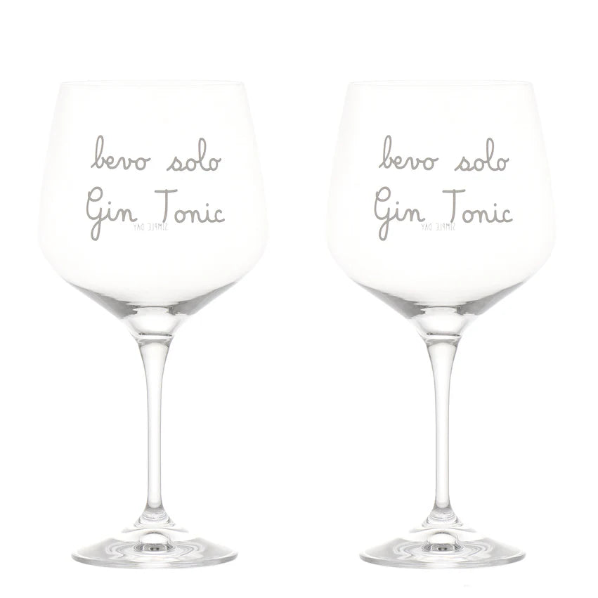 Set 2 Calici Cocktail "Bevo solo Gin Tonic"