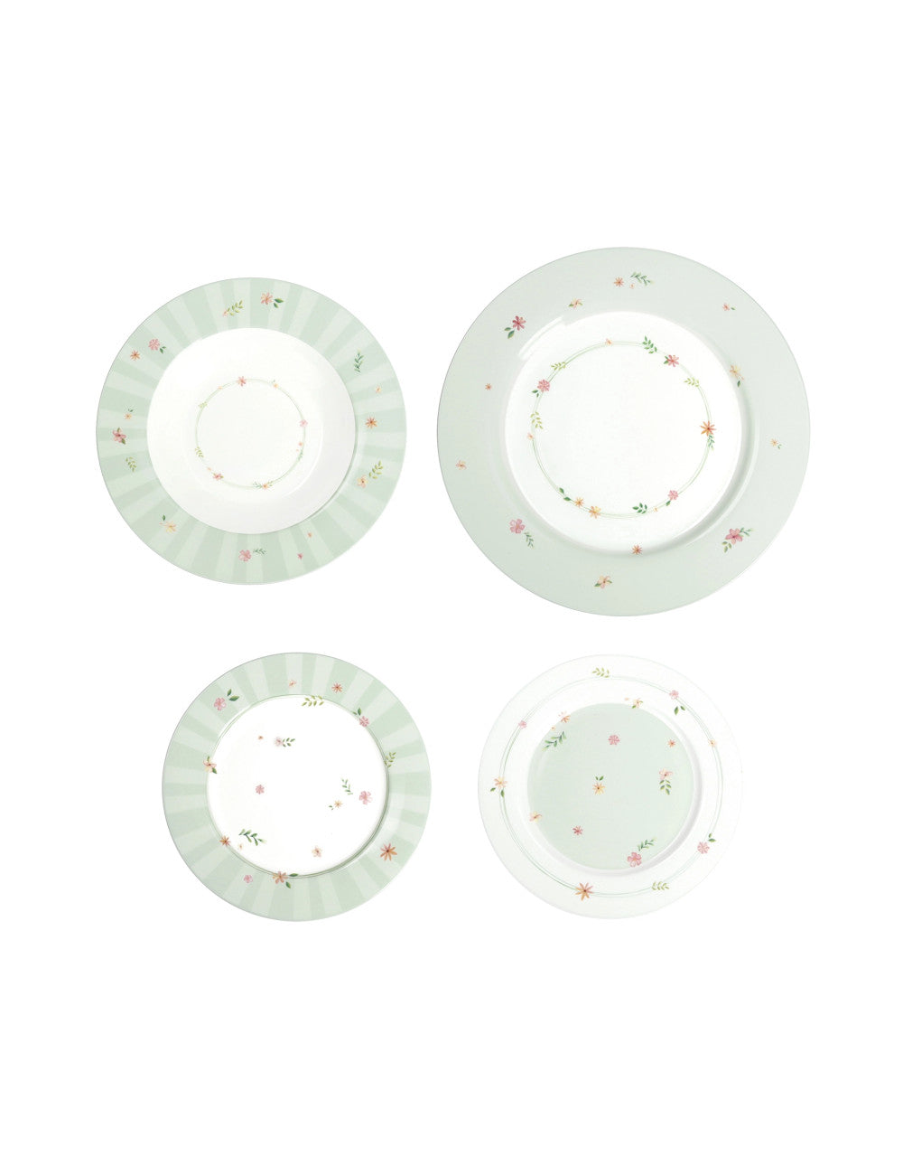 Set 6 Posti Tavola POLLINE Bone China - Verde
