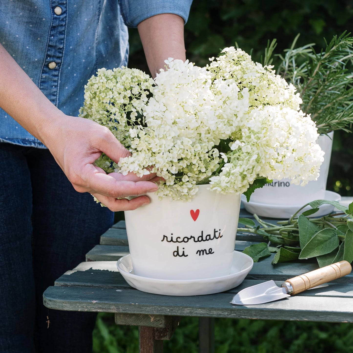 Vaso con sottovaso "Ricordati di Me"