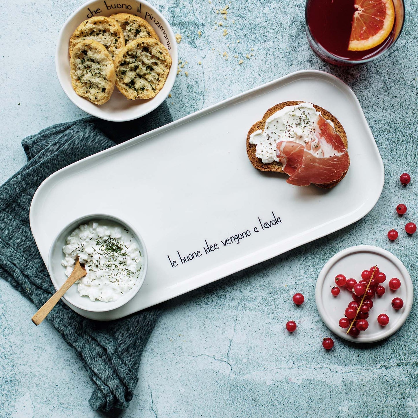 Vassoio Rettangolare "Le Buone Idee vengono a Tavola"