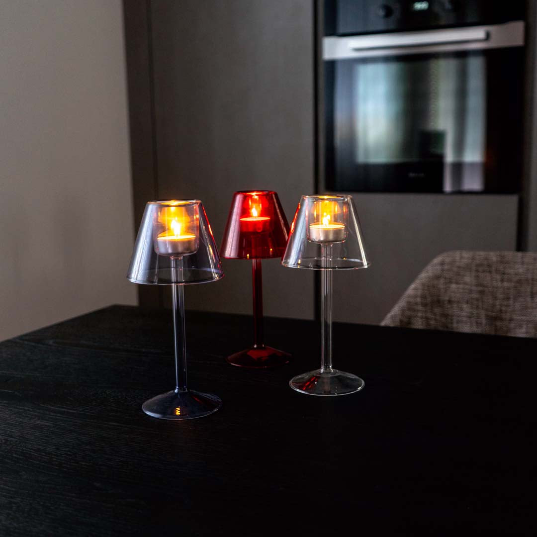 Porta Tealight in Vetro H25 - Vari Colori