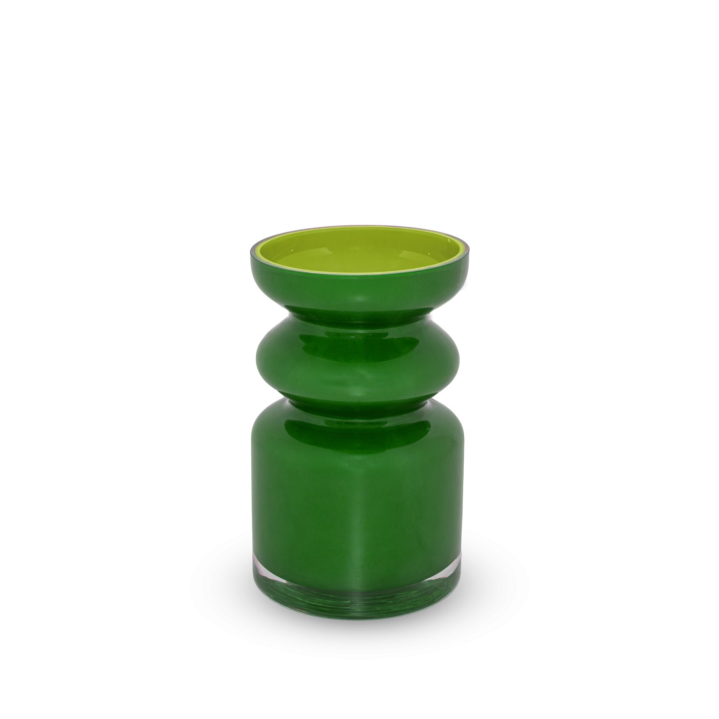 Vaso in Vetro M - Verde Chiaro/Verde Scuro