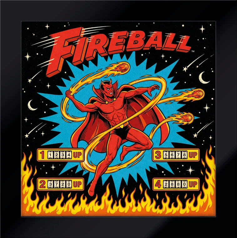 Quadro Flipper Luminoso - Fireball