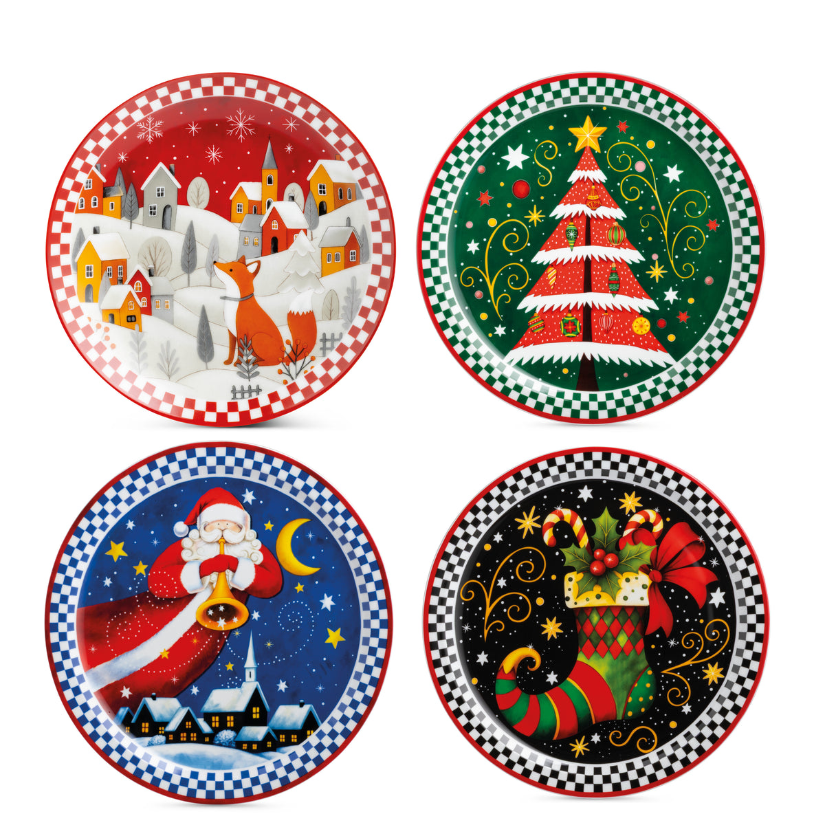 Set 4 Piattini Natale