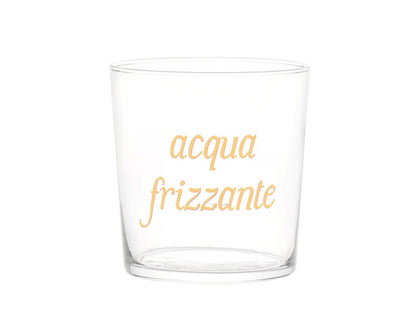 Bicchiere in vetro con decoro Oro - Varie Scritte