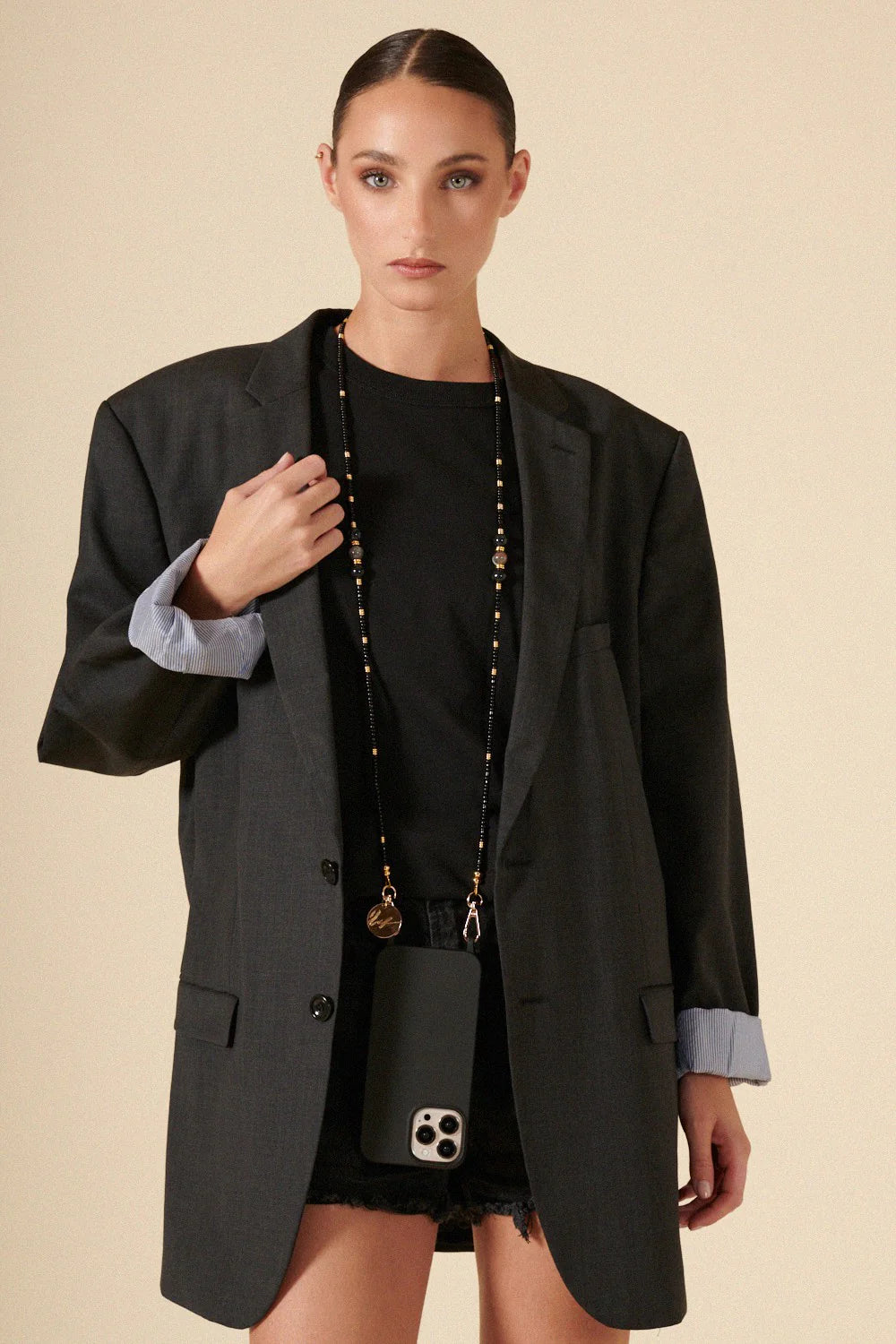 Tracolla per Cellulare IRIS - Perle Nere