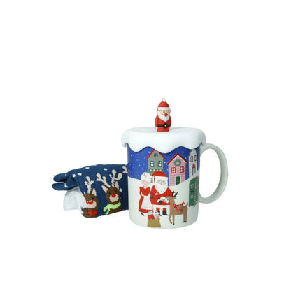 Set Mug con Coperchio e Calze - Vari Soggetti