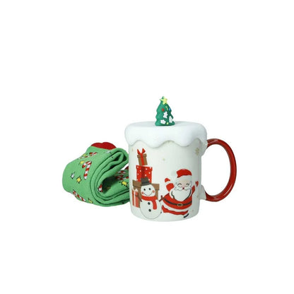 Set Mug con Coperchio e Calze - Vari Soggetti