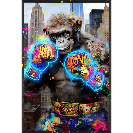 Quadro con LED - Gorilla Boxer