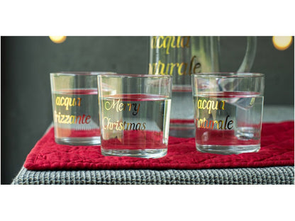 Bicchiere in vetro con decoro Oro - Varie Scritte
