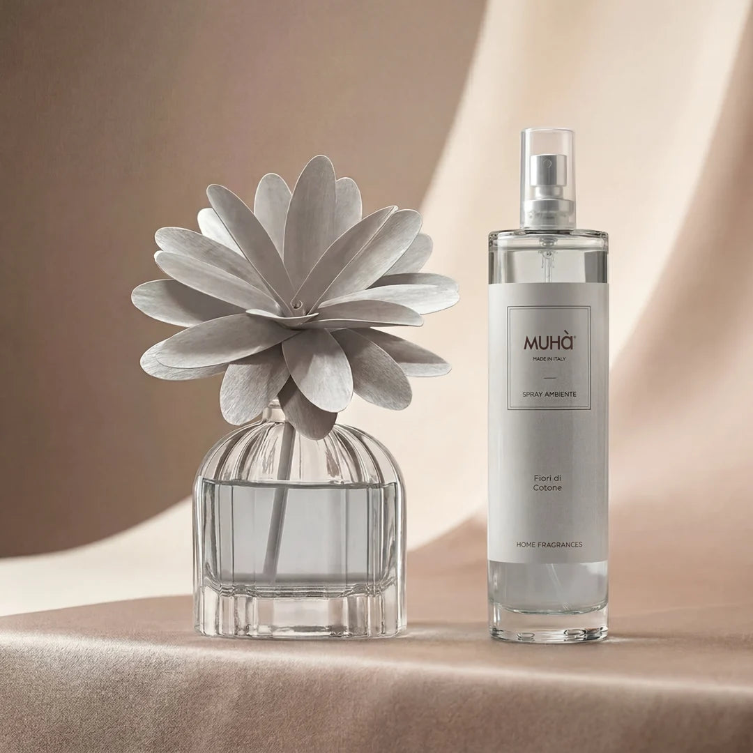 Set Profumatore Flower 60ml + Spray Ambiente - FIORI DI COTONE