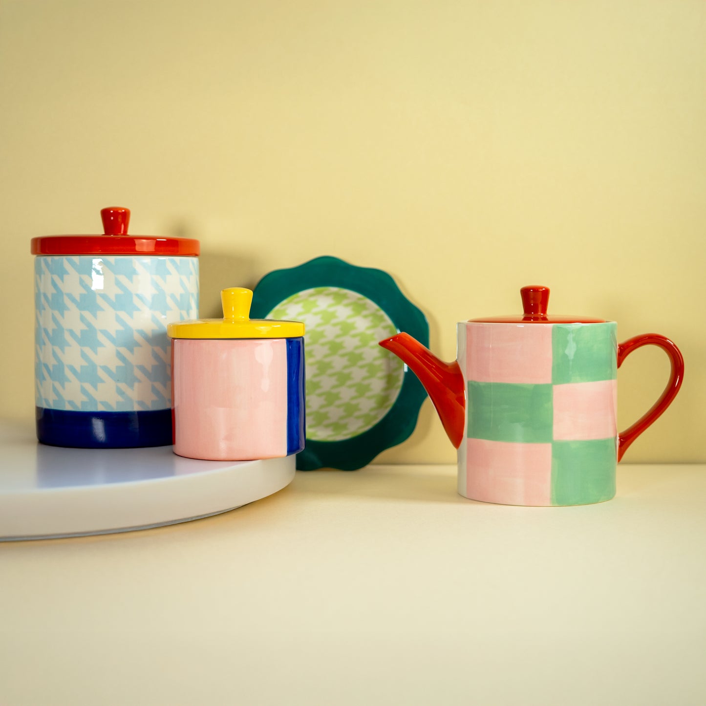 Set 2 Piatti Dessert in stoneware - Vari Colori