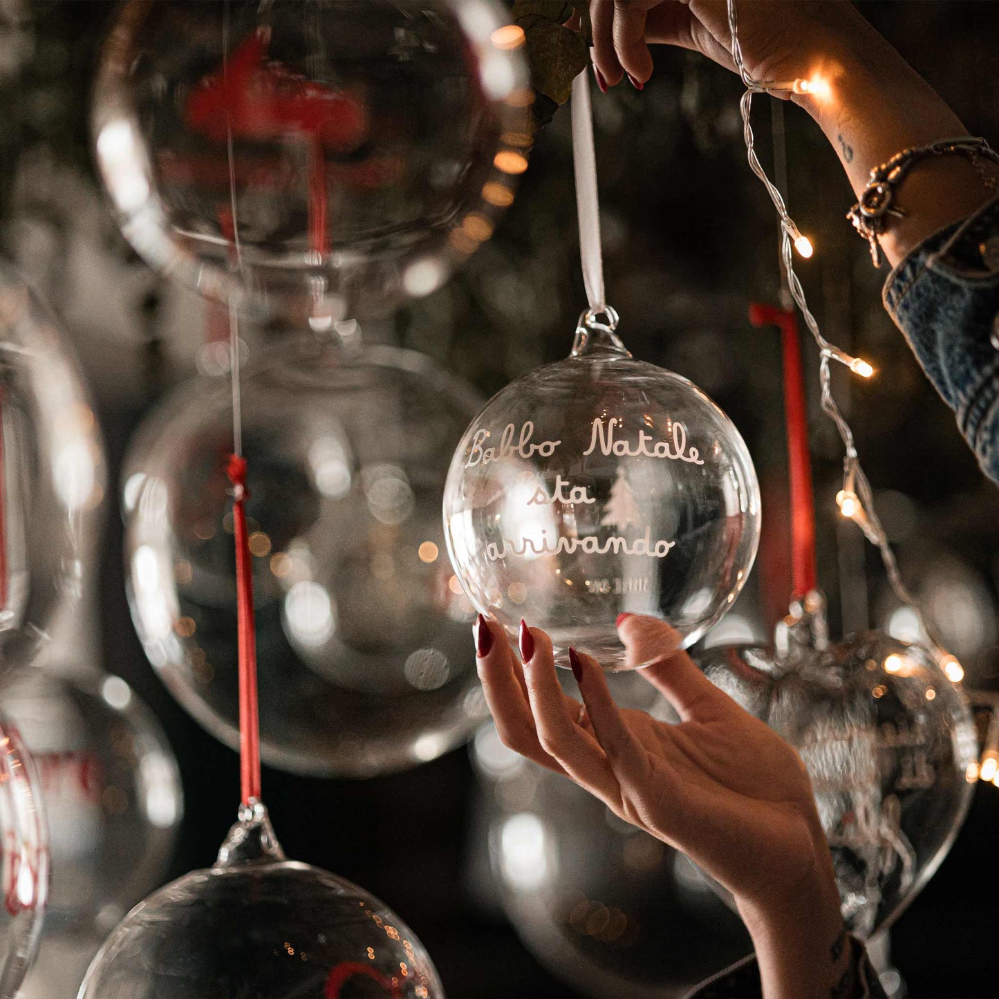 Pallina in Vetro ø12 cm - Varie Scritte