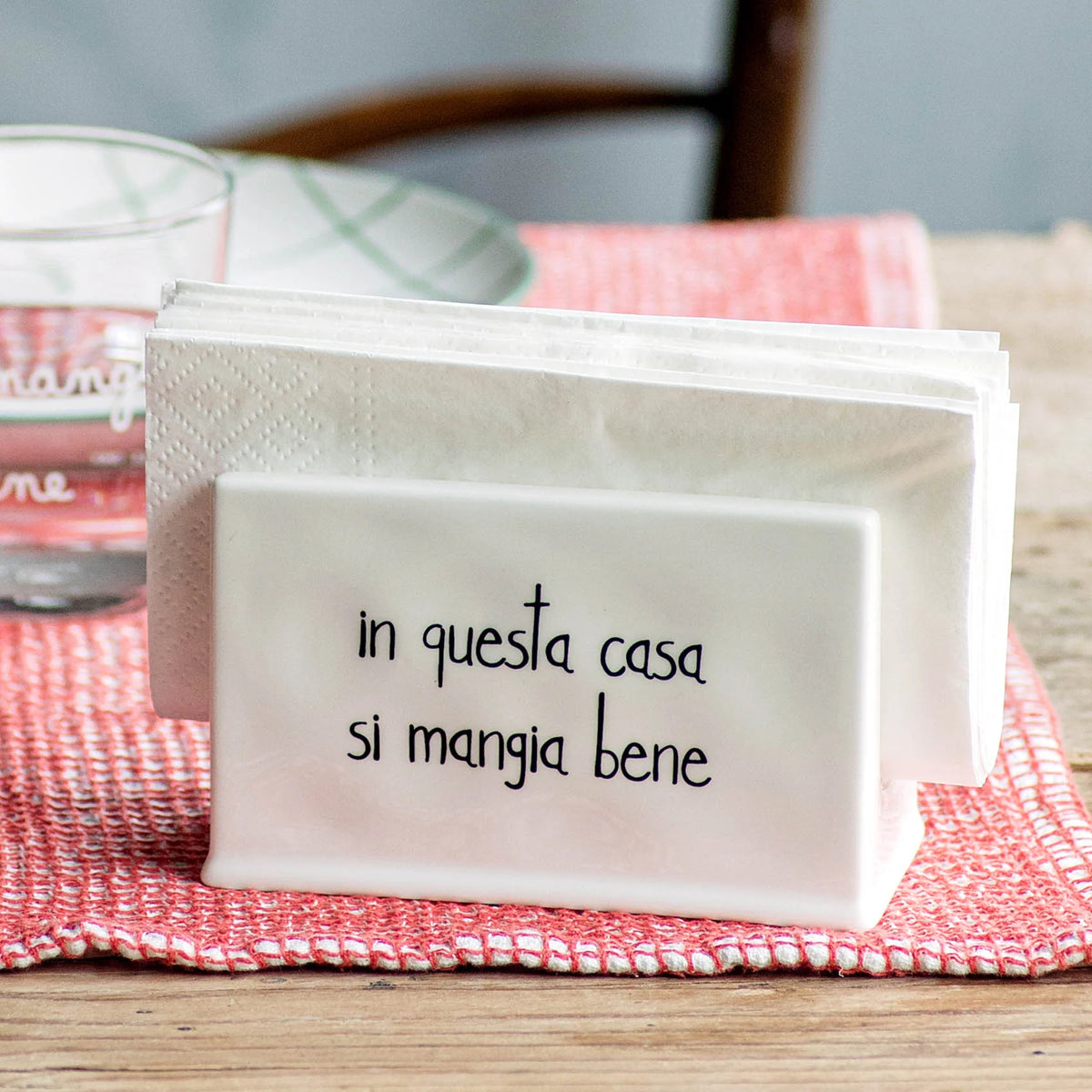 Portatovaglioli "In questa casa si mangia bene"