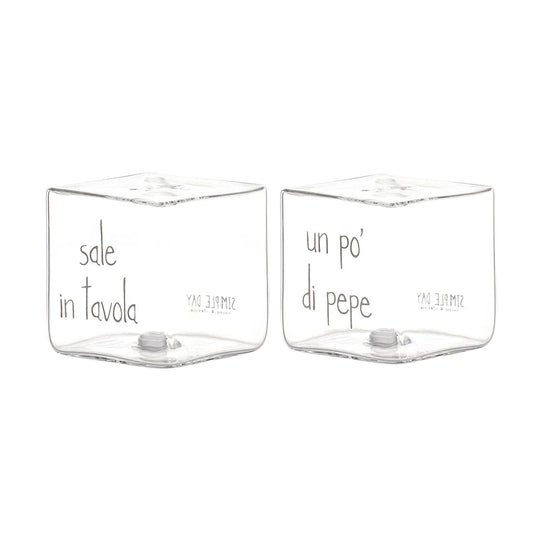 Set Sale e Pepe in vetro "Sale in tavola-Un po' di pepe"