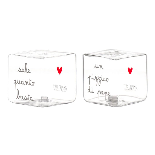 Set Sale e Pepe in vetro "Sale quanto basta - Un pizzico di Pepe"