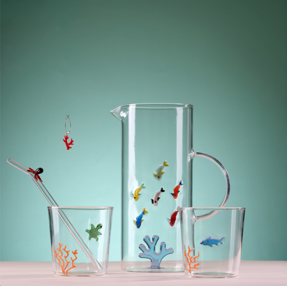 Bicchiere con Decori Marini