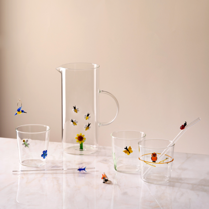 Bicchiere con Decori Floreali