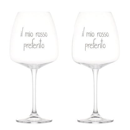 Set 2 Calici Vino "Il mio Rosso preferito"